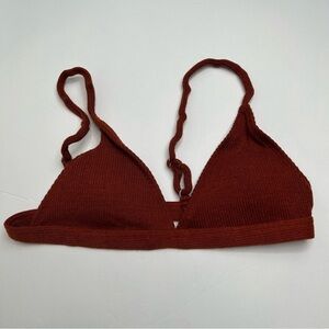 Crochet brown swim bikini top‎ size medium
